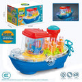 AquaGear™ Transparent Land Ship | Interactive Musical Boat Toy with Rotating Fish Lamp & Mechanical Gears 🚢🐟⚙️✨