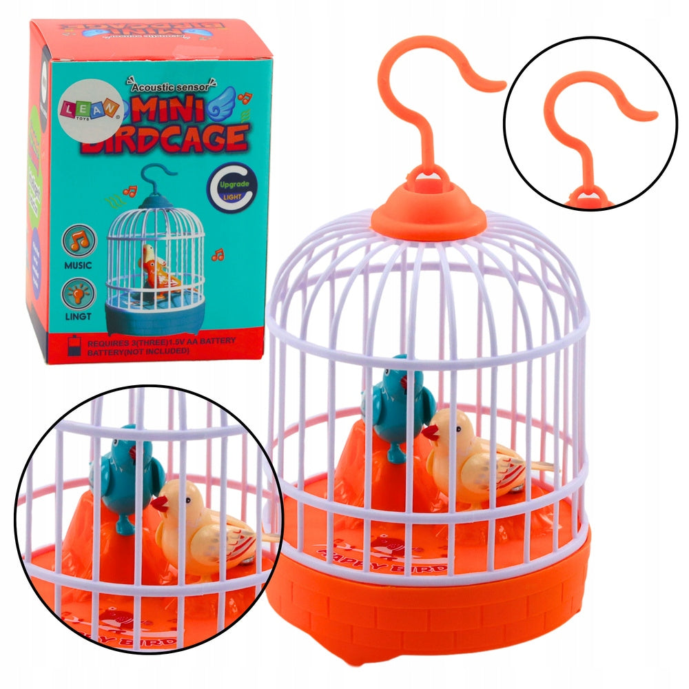 ChirpPal™ Acoustic Sensor Mini Birdcage | Voice-Activated Electronic Singing Bird Toy with Upgrade Light 🦜✨