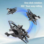 S1 Fighter RC Drone – 4 Propeller Remote Control Aircraft with One Key Hover & LED Lights
