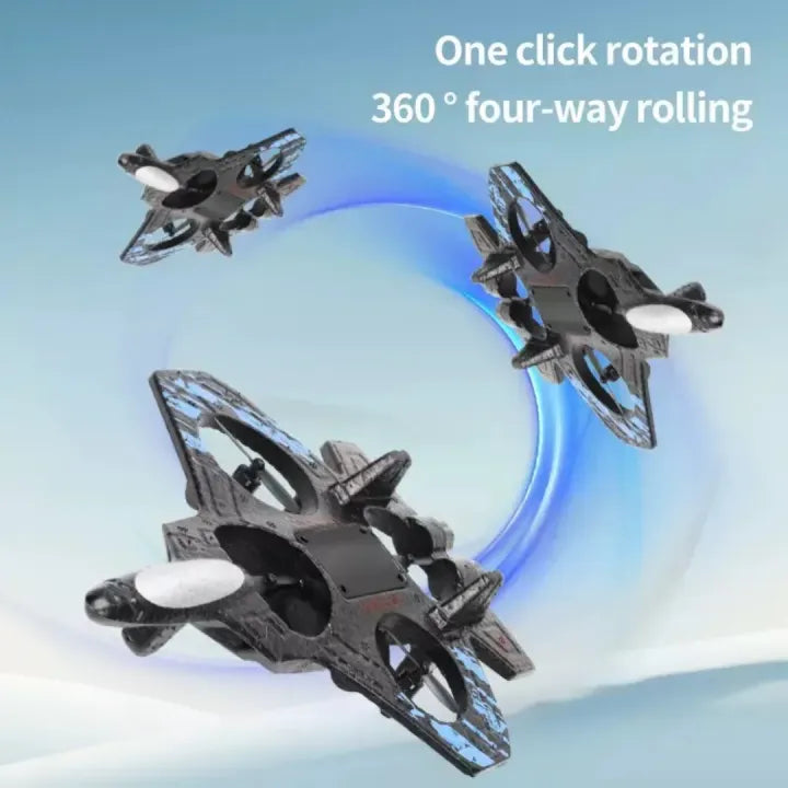 S1 Fighter RC Drone – 4 Propeller Remote Control Aircraft with One Key Hover & LED Lights
