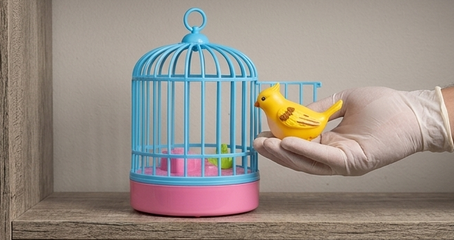 ChirpTime™ Electronic Singing Birdcage | Interactive Musical Sound-Activated Pet Bird Toy 🦜🎵✨
