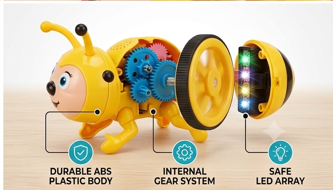 LittleBee™ Electric Buzz-Along | Interactive Musical Bee Toy with 3D Flashing Lights & Motion 🐝🎶✨