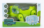 CleverElephant™ Interactive Walking Electric Toy | Musical Cartoon Elephant with Flashing 3D LED Lights & Bumper Action 🐘🎵✨