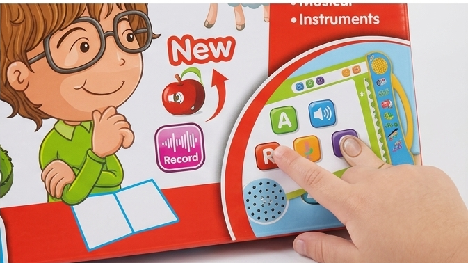 EduMaster™ Intellectual Learning Study Book | Interactive Electronic Book for Kids with Sounds, Letters & Quiz Modes 📚🎓✨