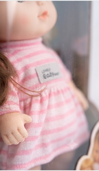Lovely Baby™ Premium Soft Toddler Doll | Interactive Big-Eyed Pretend Play Doll with Striped Dress 👧🌸✨