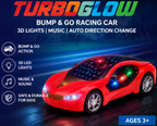 TurboGlow™ 3D Light Electric Sports Car | Battery-Operated Toy Racing Car with Omnidirectional Bump-and-Go Action & Dynamic Sound 🏎️🌟🔊