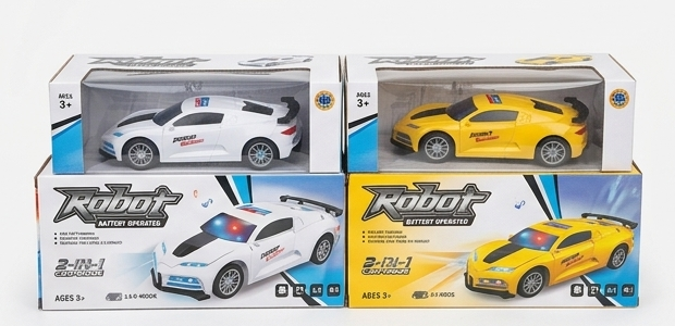 TransDrive™ 2-in-1 Automatic Transforming Robot Car | Battery-Operated Sports Car with Flashing Lights, Sound & Bump-and-Go Action 🏎️🤖✨