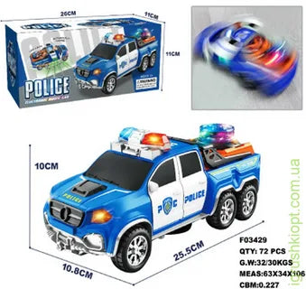 PatrolMaster™ Electric Police Truck Toy | High-Speed Musical Cruiser with Flashing Lights & Dynamic Action 🚔🚨✨