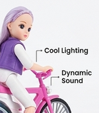 TrendyGirl™ Electric Stunt Tricycle Toy | Interactive Doll Riding Rickshaw with 360° Rotation, Flashing LED Lights & Music 👧🚲✨TrendyGirl™ Electric Stunt Tricycle Toy | Interactive Doll Riding Rickshaw with 360° Rotation, Flashing LED Lights & Music 👧🚲✨