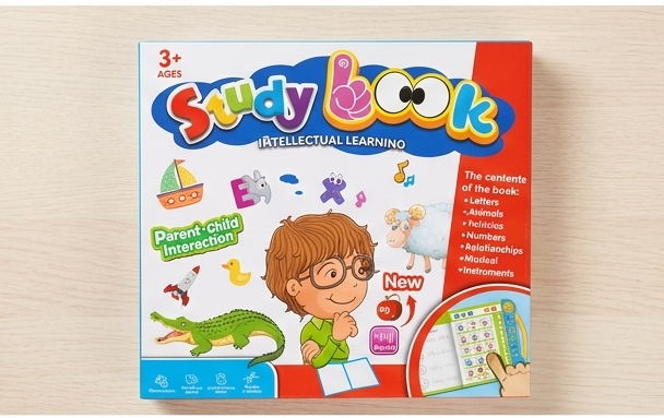 EduMaster™ Intellectual Learning Study Book | Interactive Electronic Book for Kids with Sounds, Letters & Quiz Modes 📚🎓✨