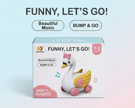 Funny, Let's Go!™ Interactive Dancing Swan | Bump & Go Musical Toy with Soft LED Lights for Toddlers 🦢✨🎶