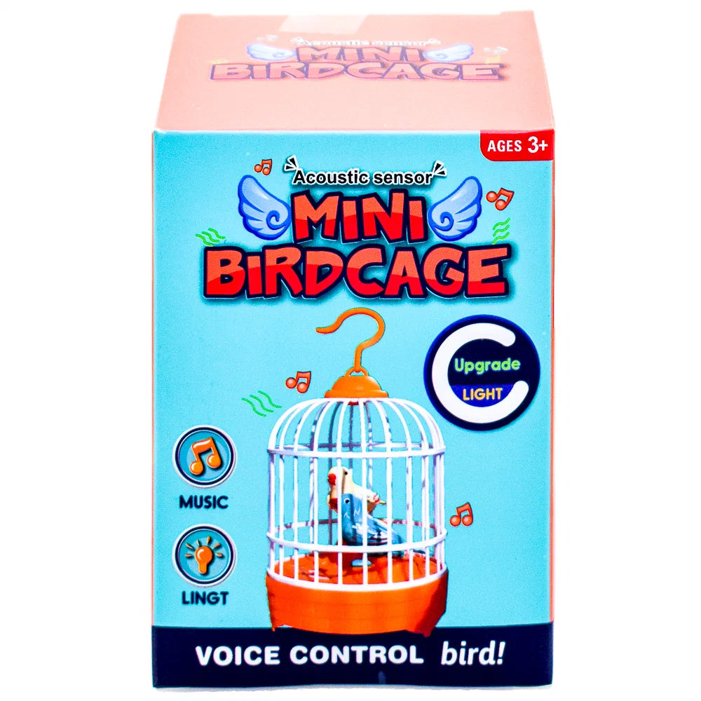 ChirpPal™ Acoustic Sensor Mini Birdcage | Voice-Activated Electronic Singing Bird Toy with Upgrade Light 🦜✨