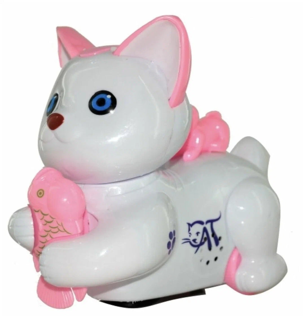 LovelyBabyCat™ Electric Walking Kitty Toy | Interactive Musical Cartoon Cat with Flashing LED Lights & Bump-and-Go Action 🐱🎵✨