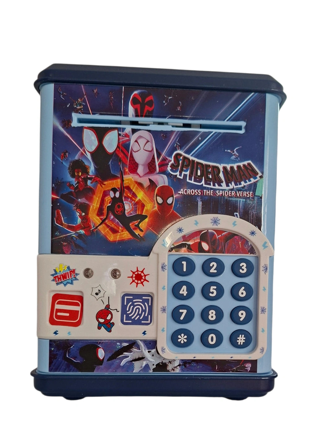 WebSlinger™ Spider-Man Electronic Money Safe | Interactive Piggy Bank with Passcode, Light, Sound & Fingerprint Simulation 🕷️🕸️💰