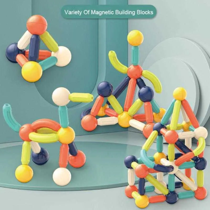 MagnaBuild 36-Piece Intelligent Magnetic Construction Set | STEM Building Blocks for Brain Development 🧠🧲🏗️