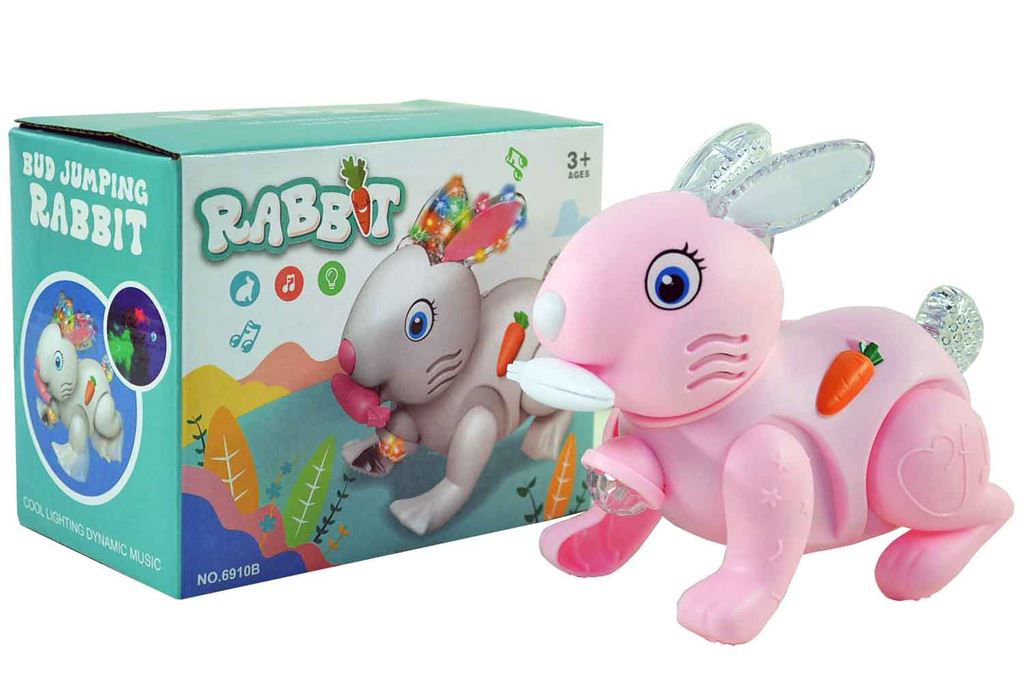 Bouncing Bunny™ Interactive Electric Rabbit Toy | Musical Walking Pet with LED Light-Up Ears 🐰🎵
