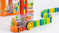 DominoExpress™ Automatic Domino-Laying Electric Train | Interactive Transparent Toy Train with Sound, Lights, and Steerable Chimney 🚂🧱✨