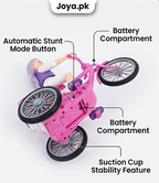 TrendyGirl™ Electric Stunt Tricycle Toy | Interactive Doll Riding Rickshaw with 360° Rotation, Flashing LED Lights & Music 👧🚲✨TrendyGirl™ Electric Stunt Tricycle Toy | Interactive Doll Riding Rickshaw with 360° Rotation, Flashing LED Lights & Music 👧🚲✨