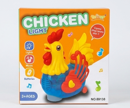 CluckN’Glow™ Interactive Electric Toy Chicken | Musical Walking Cartoon Rooster with Flashing LED Lights & Sound Effects 🐔🎵✨