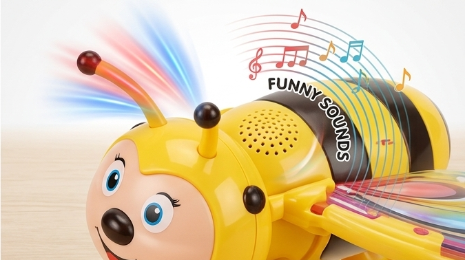 LittleBee™ Electric Buzz-Along | Interactive Musical Bee Toy with 3D Flashing Lights & Motion 🐝🎶✨