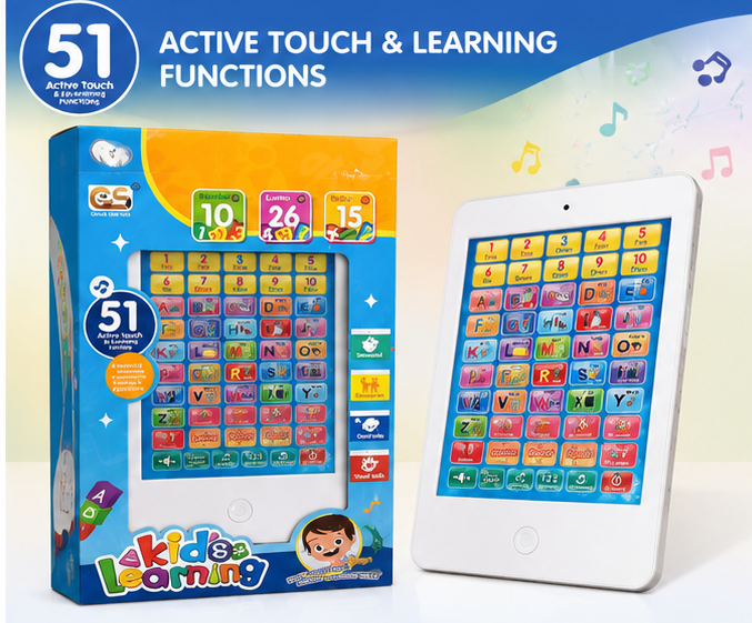 SmartPad™ Interactive Kids Learning Tablet | Educational Electronic Toy with 51 Audio Sounds, Alphabets, Numbers & Quiz Modes 📱🎓✨